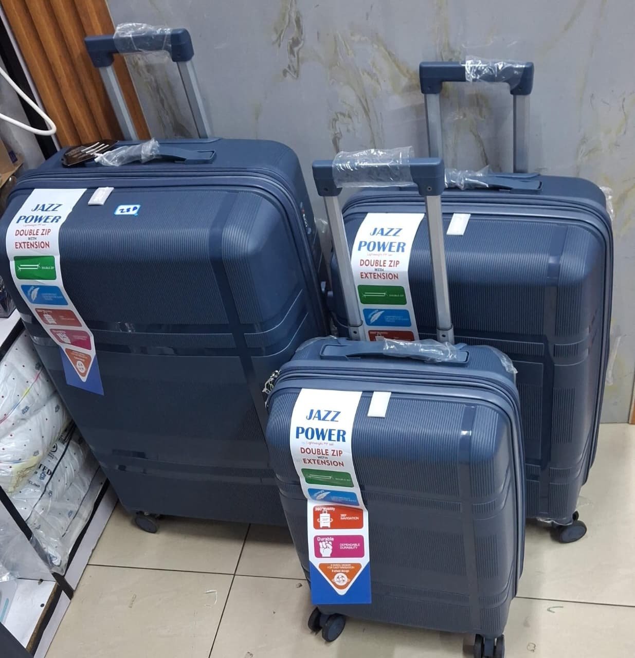 Unbreakable rubber suitcase  Pp 3-in-1 suitcase set