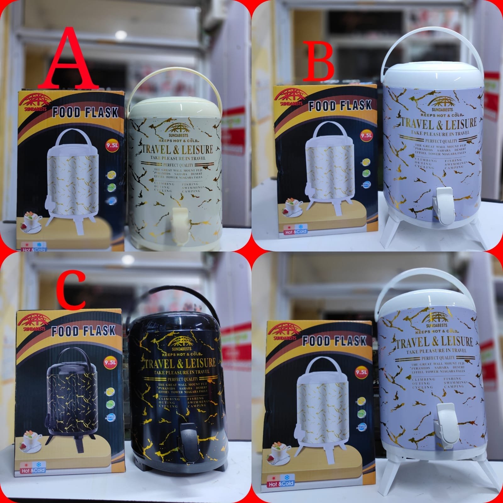 9.5 L Marble Print Single  Tap Tea urn