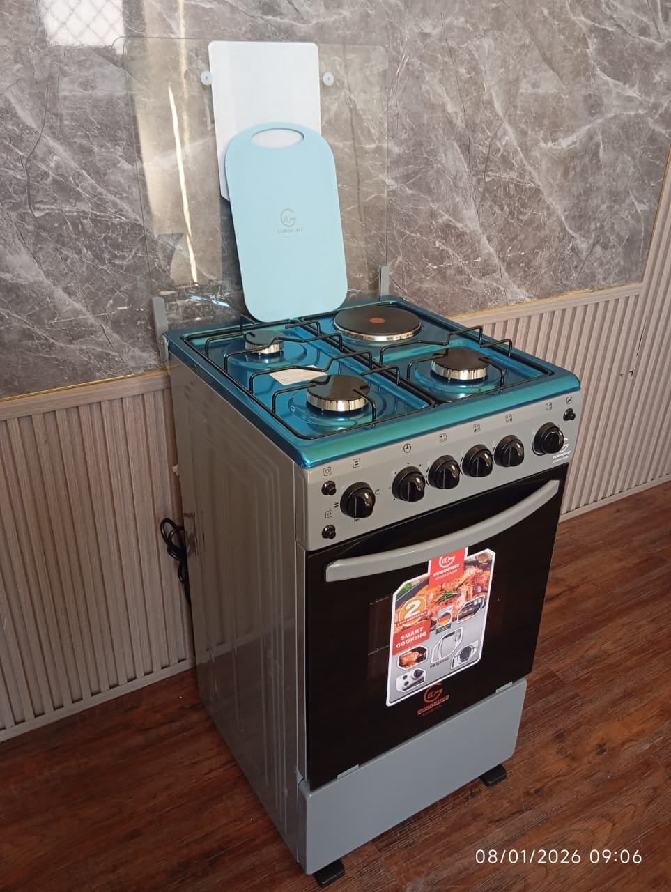 Euro chef Free Standing 3 Gas Burner +1 Electric Cooker
